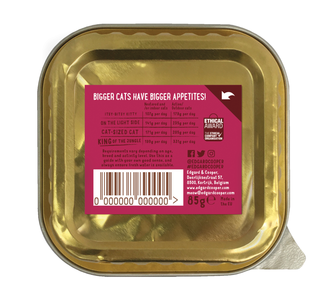 Edgard & Cooper kattenvoer Adult Biorund en -kalfsvlees 85 gr